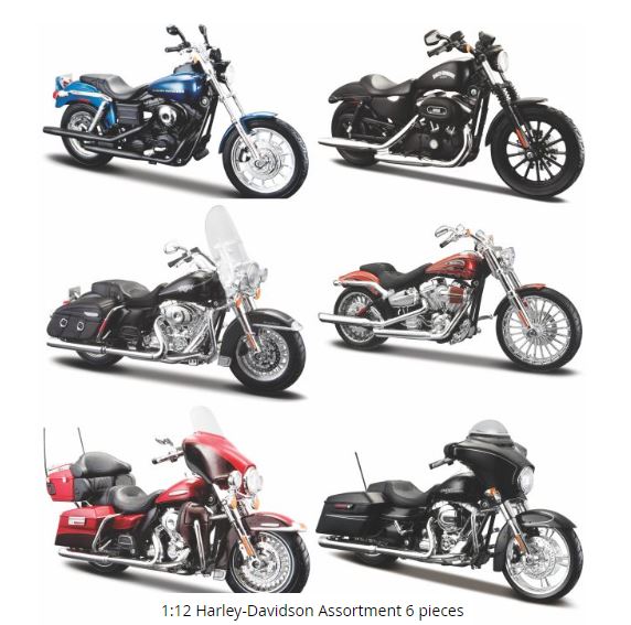 HARLEY DAVIDSON 1:12 MOTORCYCLE ASST - Toyworld Frankston