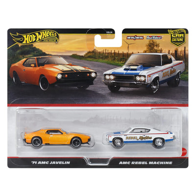 HOT WHEELS PREMIUM 2 PACK - 71 AMC JAVELIN / AMC REBEL MACHINE