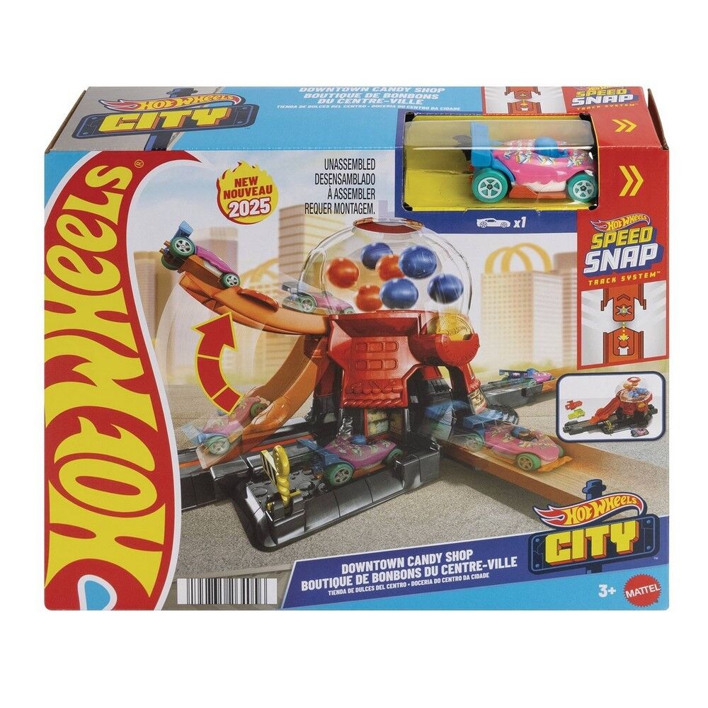 HOT WHEELS CITY DOWNTOWN CANDY SHOP PLAYSET - Toyworld Frankston