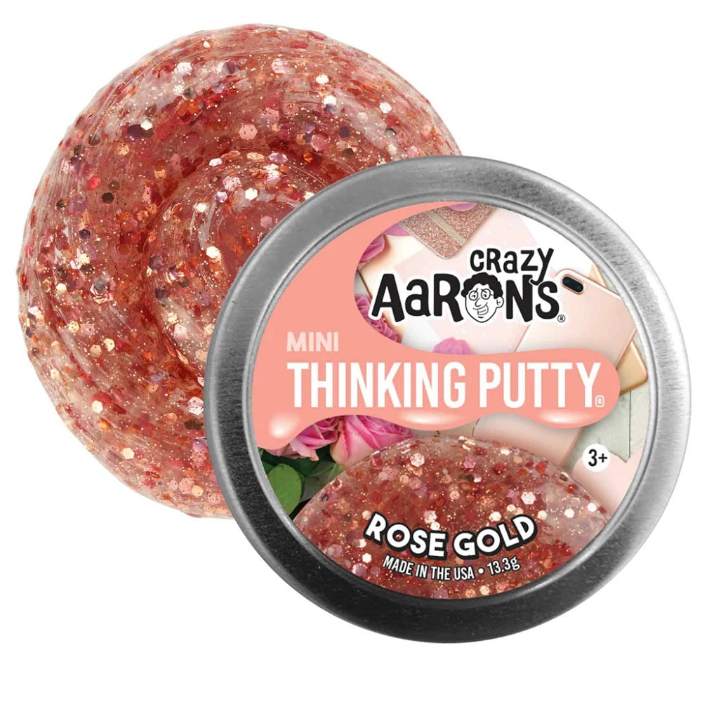 CRAZY AARON'S THINKING PUTTY MINI 2 INCH - ROSE GOLD - Toyworld Frankston