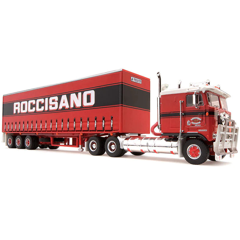 CLASSIC CARLECTABLES HIGHWAY REPLICAS 1:64 FREIGHT SEMI - ROCCISANO PRIME MOVER AND CURTAIN TRAILER - Toyworld Frankston