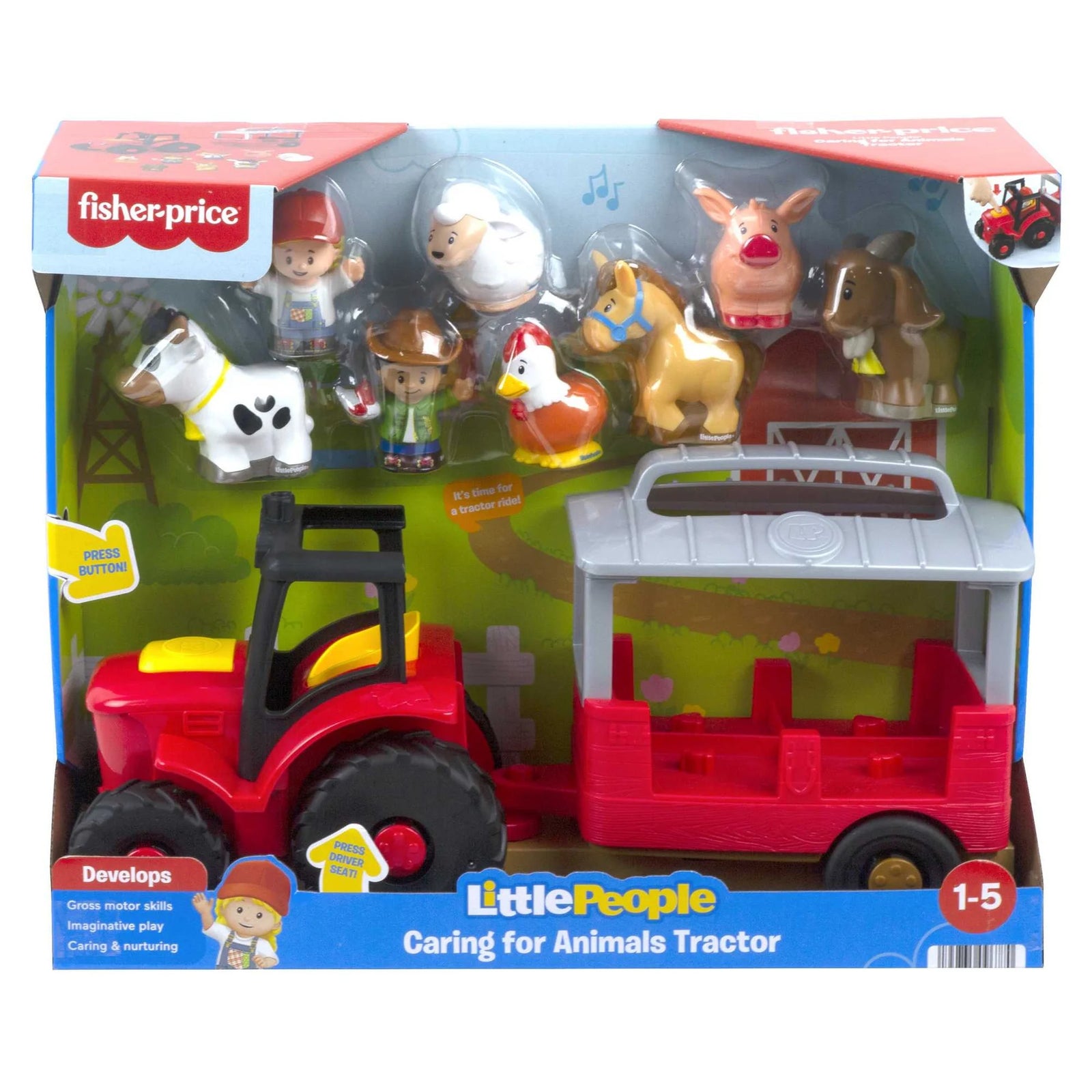 LITTLE PEOPLE - CARING FOR ANIMALS TRACTOR - Toyworld Frankston