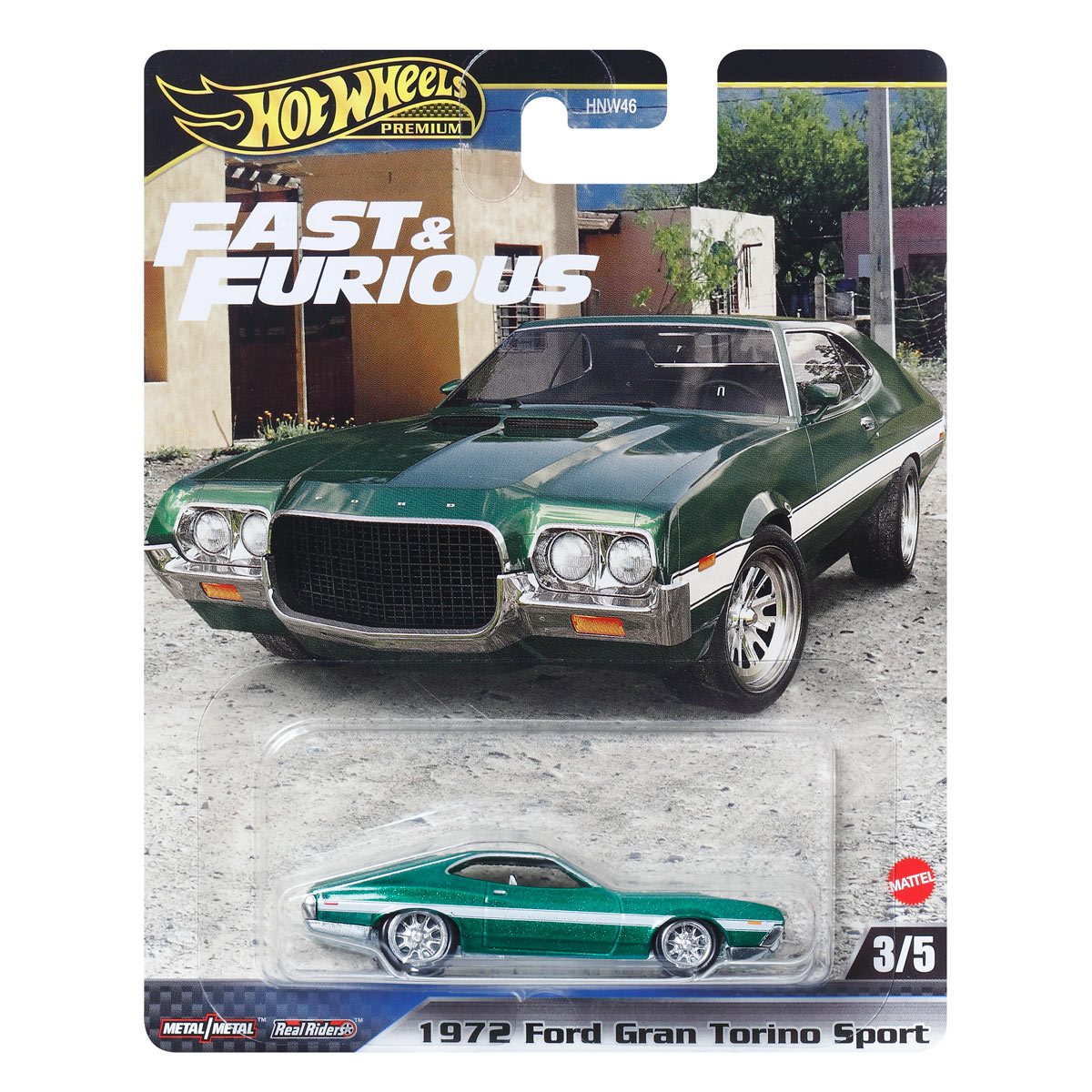 HOT WHEELS PREMIUM FAST & FURIOUS - 1972 FORD GRAN TORINO SPORT - Toyworld Frankston