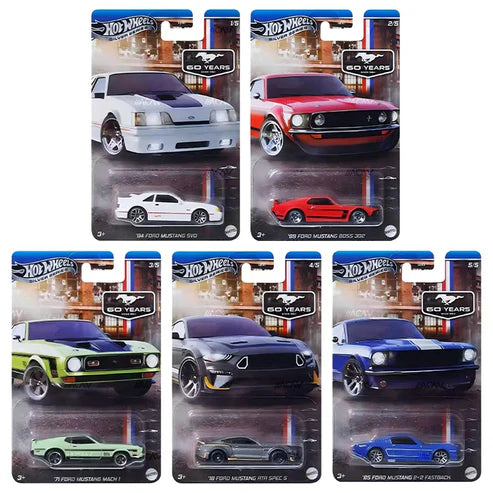 Set of Hot Wheels Ford Mustang models 