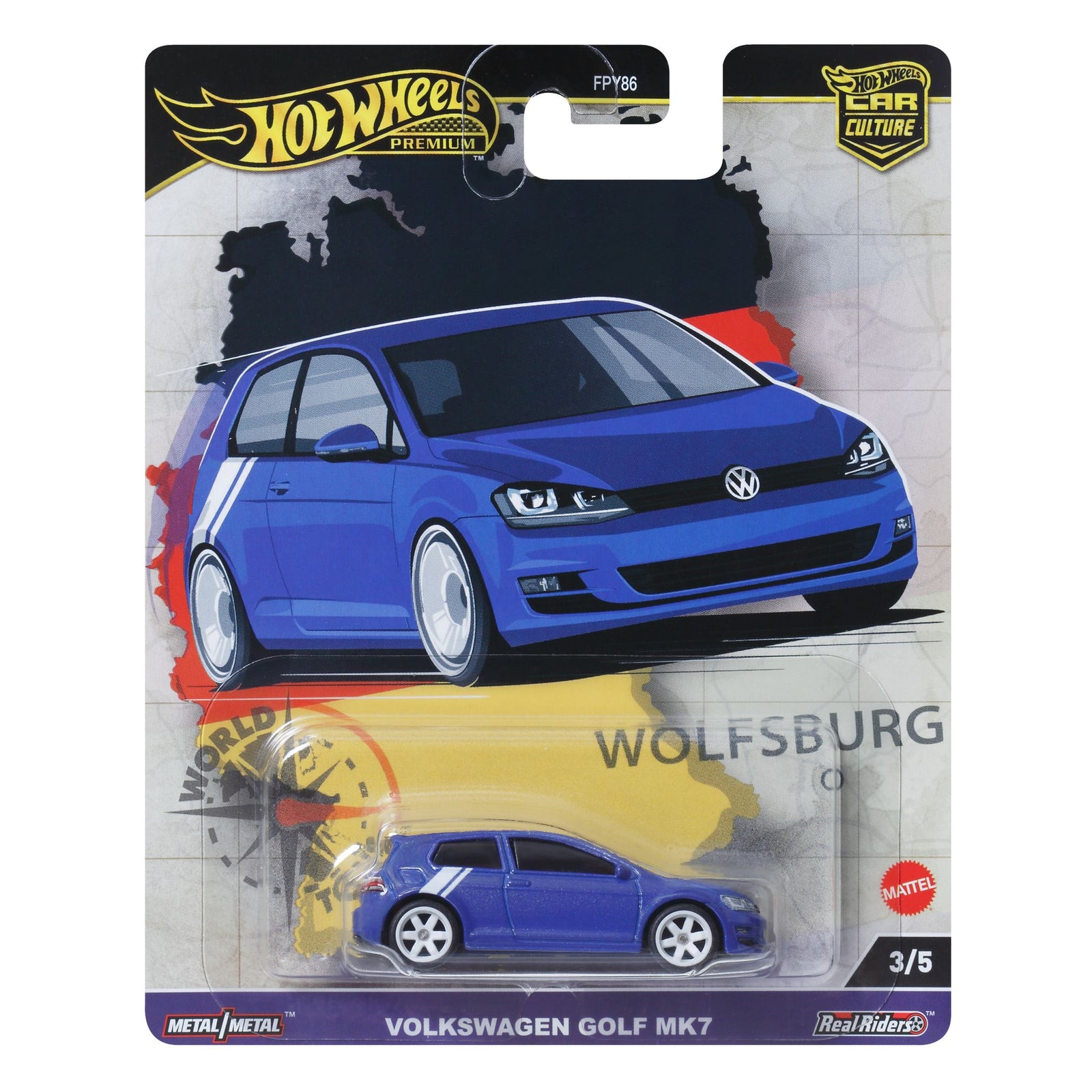 HOT WHEELS PREMIUM WORLD TOUR - VOLKSWAGEN GOLF MK7 - Toyworld Frankston
