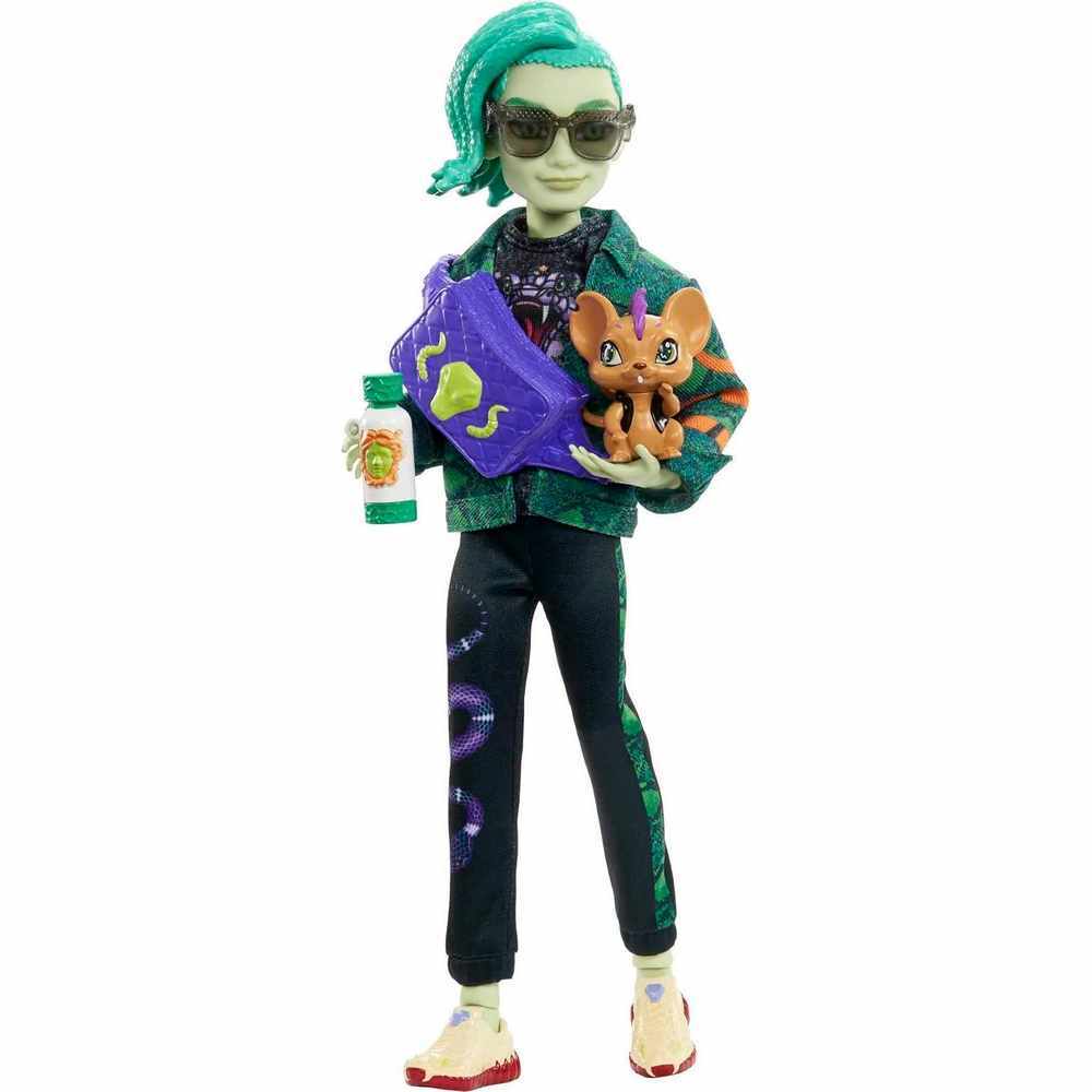 MONSTER HIGH DOLL DEUCE GORGON WITH PET AND ACCESSORIES