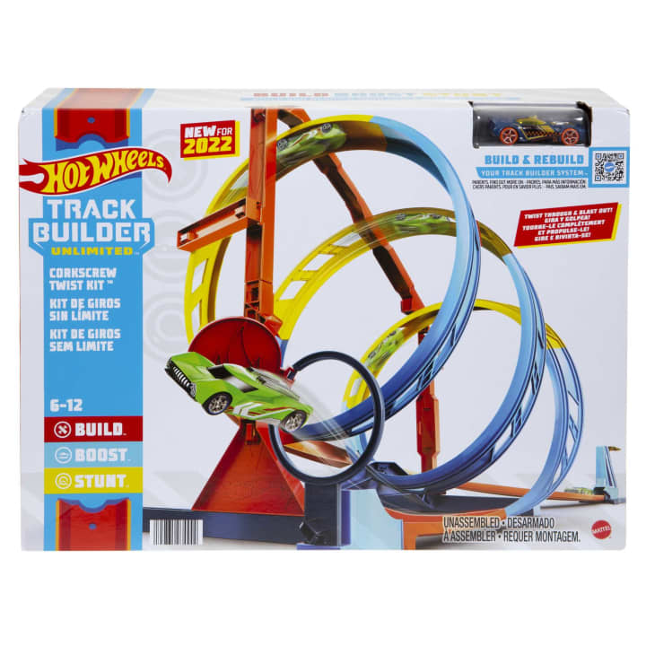 HOT WHEELS TRACK BUILDER UNLIMITED CORKSCREW TWIST KIT - Toyworld Frankston