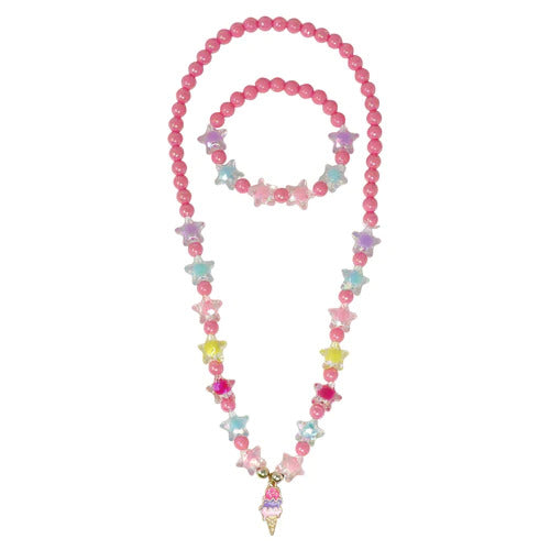 PINK POPPY ICE CREAM CHARM NECKLACE AND BRACELET SET - Toyworld Frankston