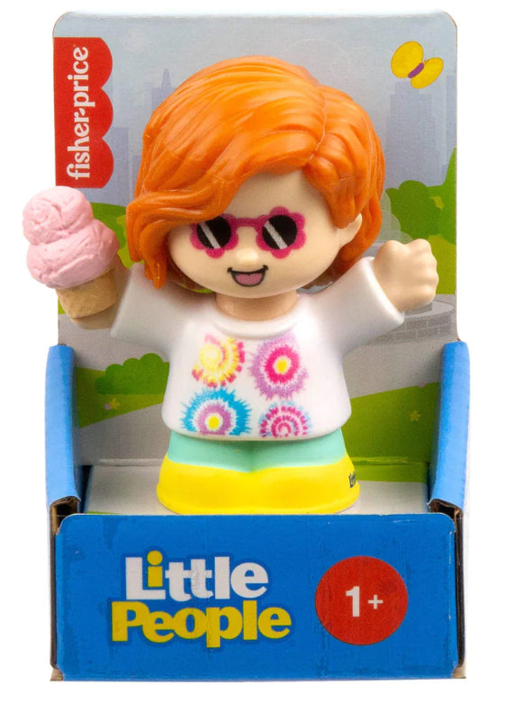 FISHER PRICE - LITTLE PEOPLE GIRL WITH RED HAIR AND ICE CREAM - Toyworld Frankston