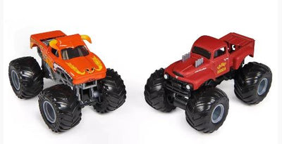 MONSTER JAM - 1:64 DIECAST TRUCKS 2PK - EL TORO LOCO VS GRAVE DIGGER - Toyworld Frankston
