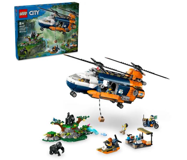 LEGO 60437 CITY - JUNGLE EXPLORER HELICOPTER AT BASE CAMP - Toyworld Frankston