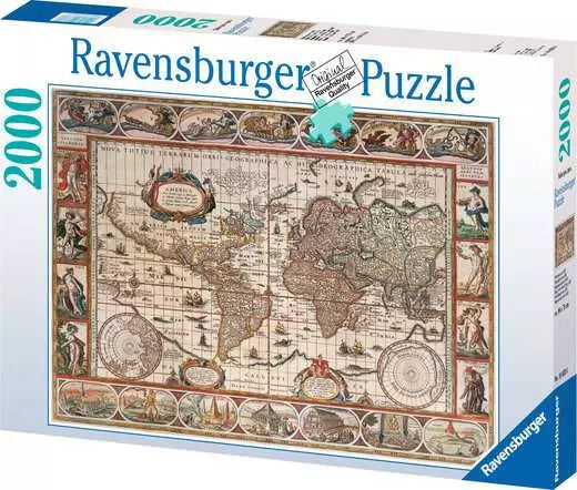 RAVENSBURGER 166336 - MAP OF THE WORLD 2000 PIECE PUZZLE - Toyworld Frankston