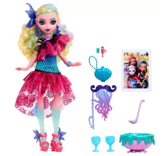 MONSTER HIGH  LAGOONA BLUE IN  MONSTER BALL PARTY DRESS - Toyworld Frankston