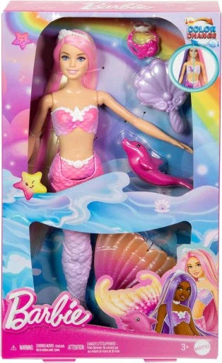 BARBIE FAIRYTALE MERMAID COLOUR CHANGE DOLL AND ACCESSORIES - Toyworld Frankston