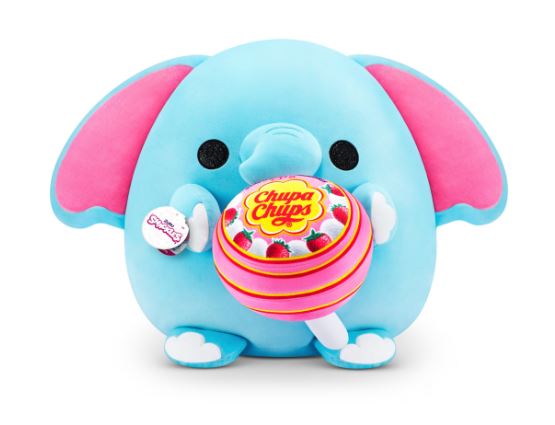 ZURU - SNACKLES PLUSH SUPER SIZE - LOTTIE ELEPHANT WITH CHUPA CHUPS - Toyworld Frankston