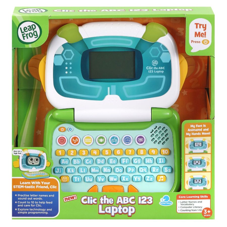 LEAP FROG - CLIC THE ABC 123 LAPTOP - BLUE - Toyworld Frankston