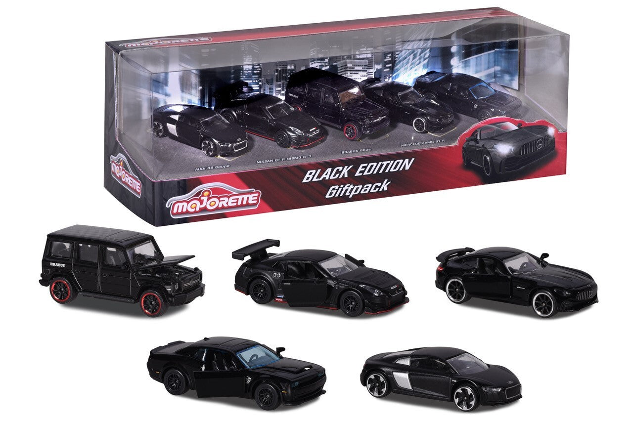 MAJORETTE BLACK EDITION 5PC BOX GIFTPACK - Toyworld Frankston