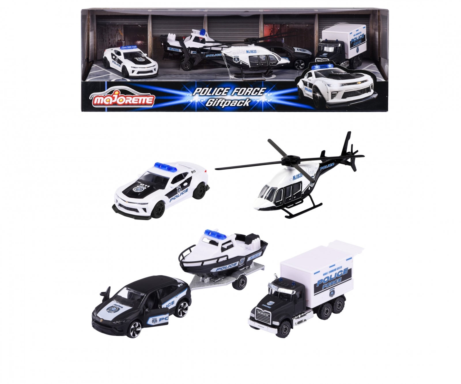 MAJORETTE POLICE FORCE 4 PC BOX GIFTPACK - Toyworld Frankston