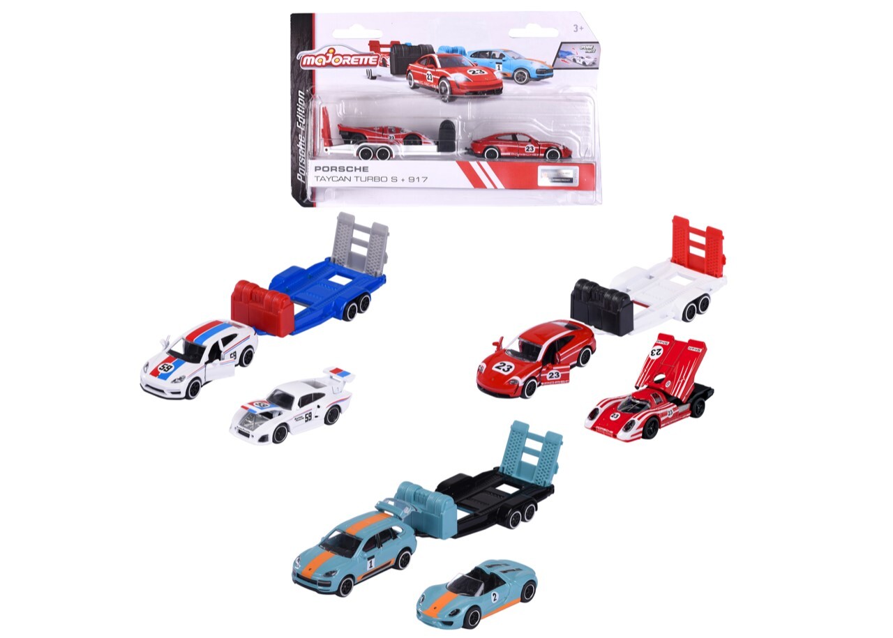 MAJORETTE PORSCHE MOTORSPORT RACE TRAILER ASST - Toyworld Frankston