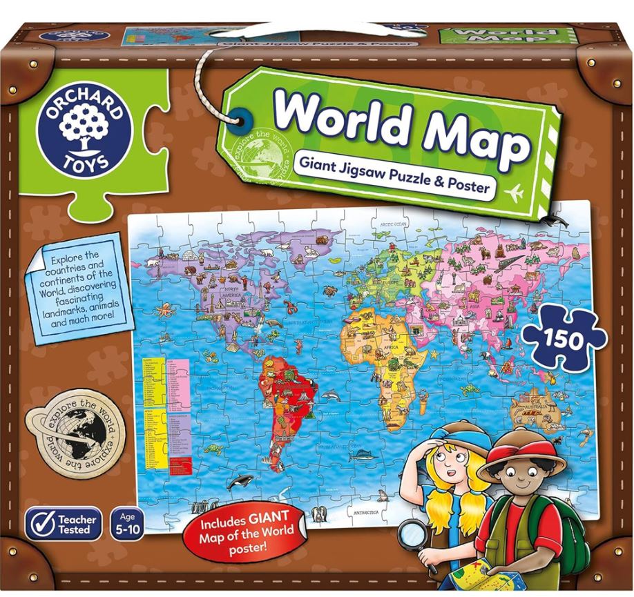 ORCHARD TOYS - MAP OF THE WORLD 150 PIECE JIGSAW PUZZLE - Toyworld Frankston
