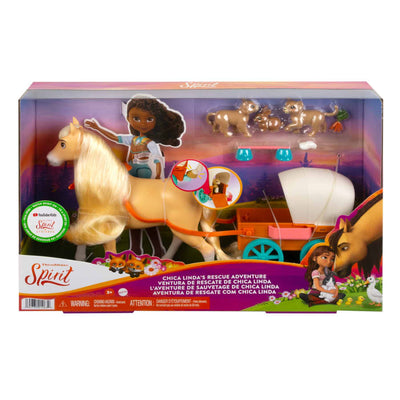 DREAMWORKS SPIRIT CHICA LINDA ADVENTURE PLAYSET MOUNTAIN LION WAGON HORSE PLAY