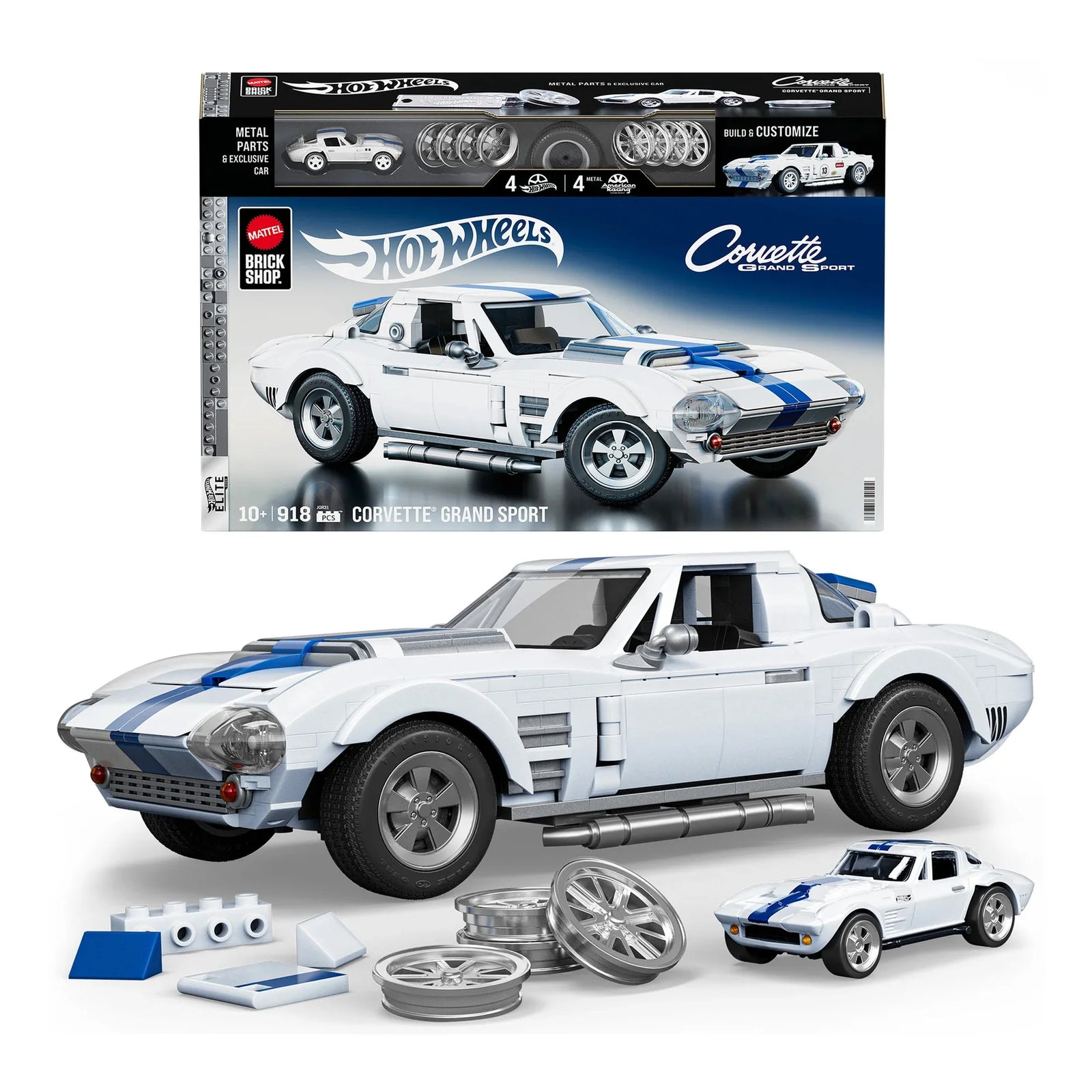 MATTEL BRICK SHOP HOT WHEELS - CORVETTE GRAND SPORT - Toyworld Frankston