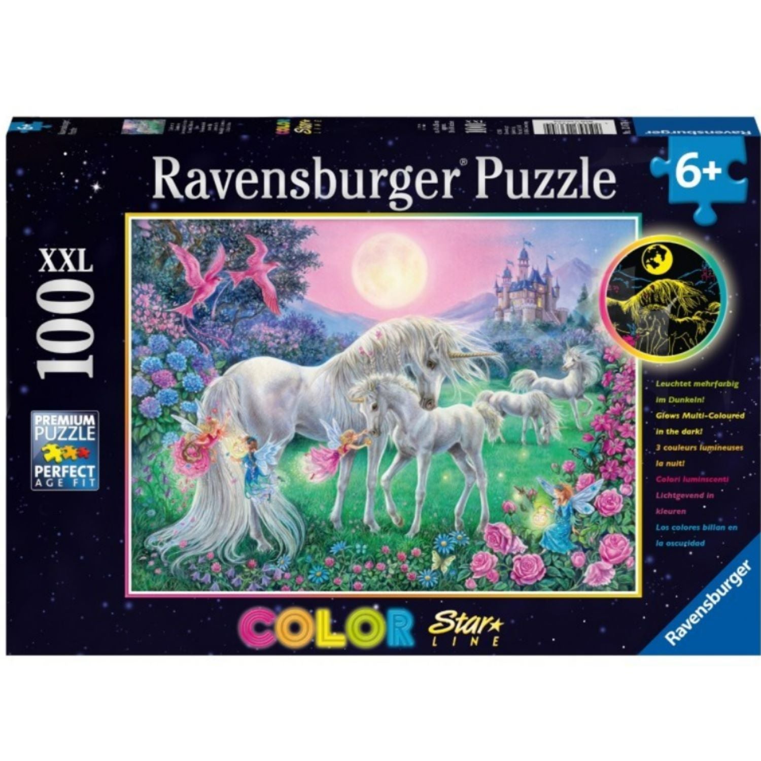 RAVENSBURGER UNICORNS IN THE MOONLIGHT 100PC PUZZLE - Toyworld Frankston