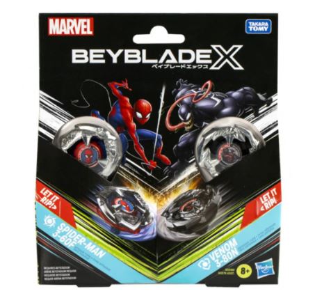 BEYBLADE X MARVEL COLLAB MULTIPACK - SPIDER-MAN 3-60F AND VENOM 3-80N - Toyworld Frankston