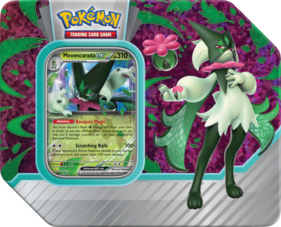 POKEMON TCG PALDEA PARTNERS CARD TIN - ASSORTMENT - MEOWSCARADA/SKELEDRIGE/QUAQUAVAL - Toyworld Frankston