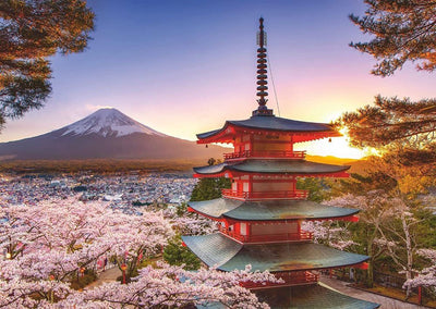 RAVENSBURGER - MOUNT FUJI CHERRY BLOSSOM VIEW 1000 PIECE PUZZLE - Toyworld Frankston
