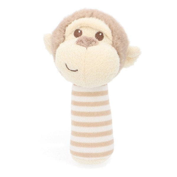 KEELECO BABY STICK RATTLE - BROWN MONKEY
