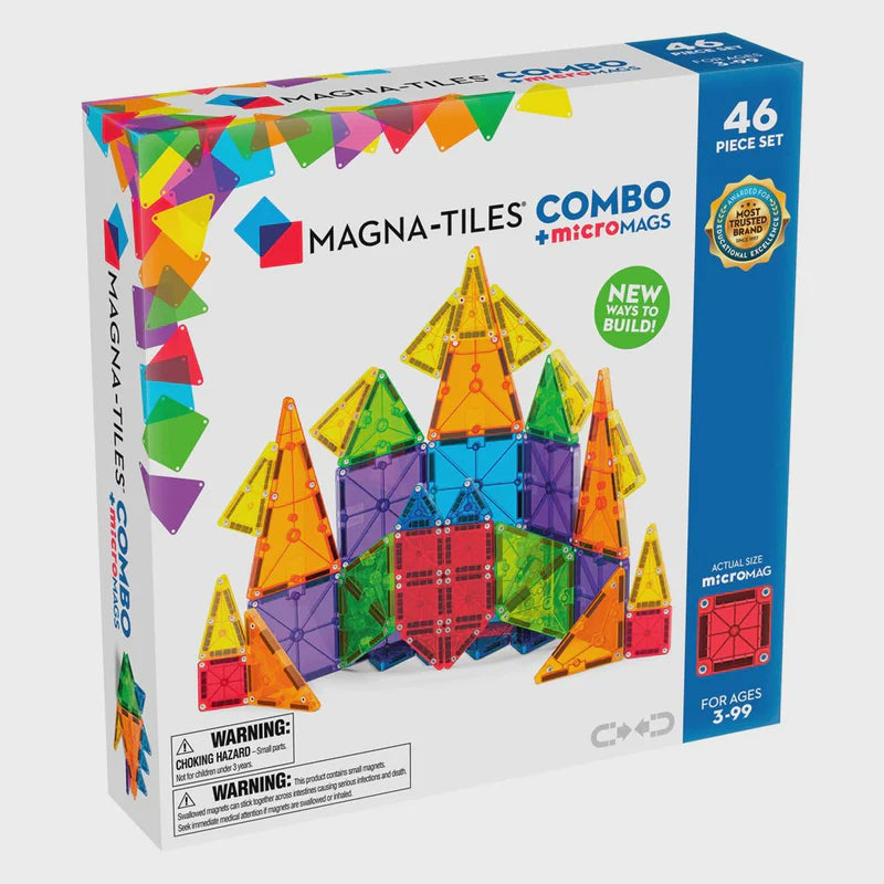 MAGNA-TILES COMBO + MICROMAGS 46 PIECE SET - Toyworld Frankston