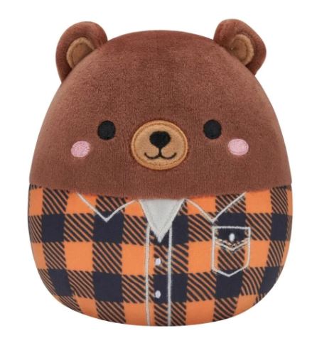SQUISHMALLOWS - 7.5 INCH HARVEST PLUSH - OMAR  THE BROWN BEAR - Toyworld Frankston