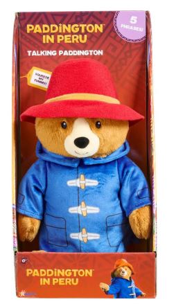 PADDINGTON BEAR - PADDINGTON IN PERU - TALKING  PLUSH - Toyworld Frankston