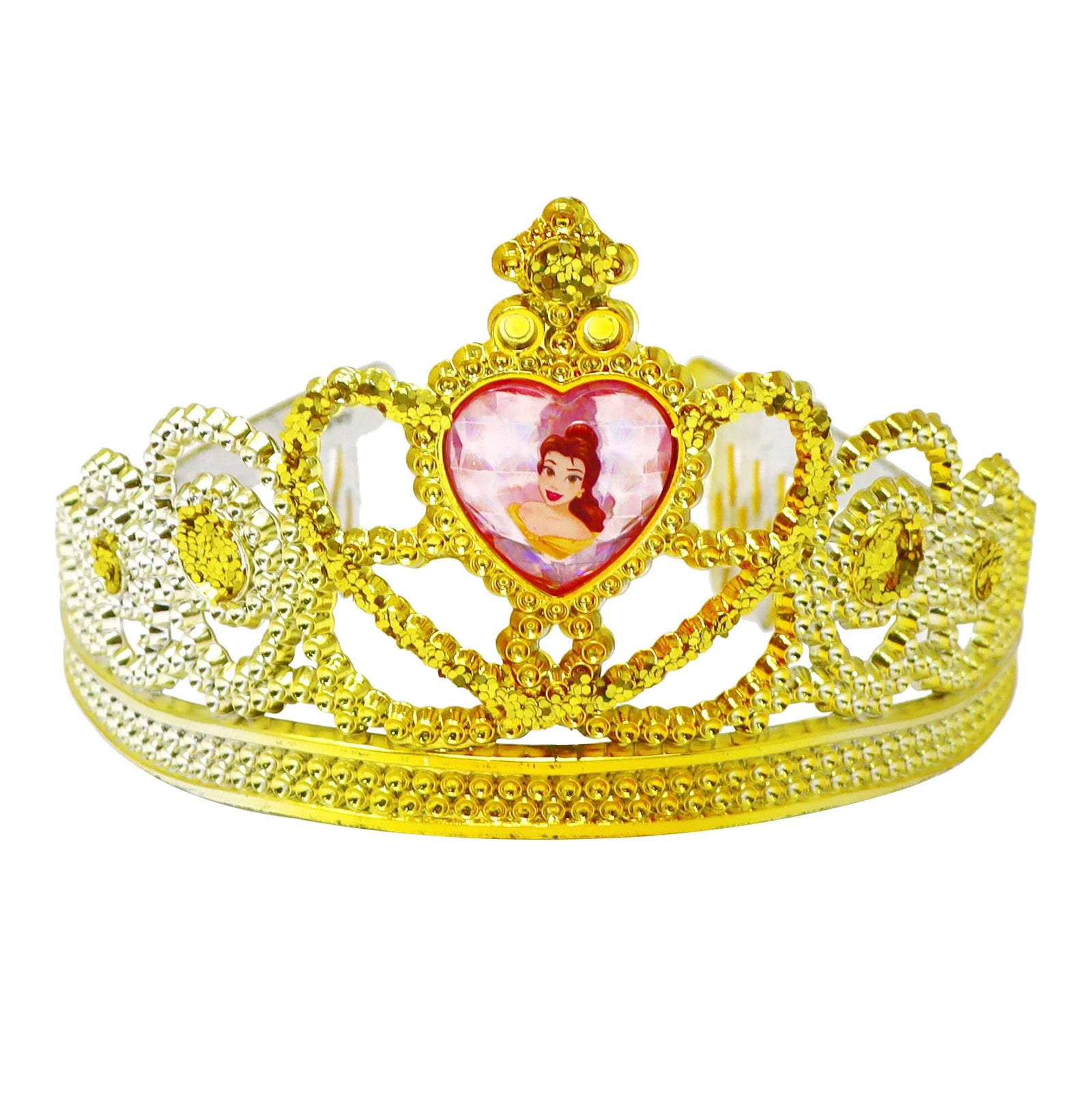 PINK POPPY - DISNEY PRINCESS BELLE HEART GEMSTONE AND GLITTER CROWN - Toyworld Frankston