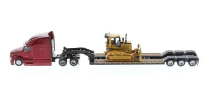 1:87 DIE CAST SEMI TRACTOR AND LOWBOY TRAILER WITH CAT ASSORTMENT