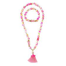 BARBIE RAINBOW FANTASY STRETCH PEARL NECKLACE AND BRACELET WITH TULLE BALLERINA - Toyworld Frankston