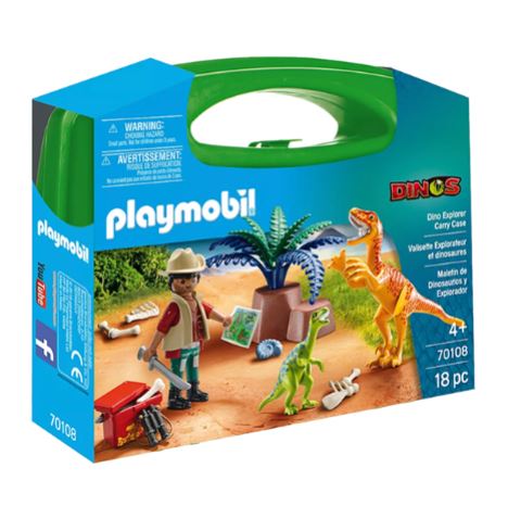 PLAYMOBIL  70108 DINOS - DINO EXLPORER CARRY CASE - Toyworld Frankston