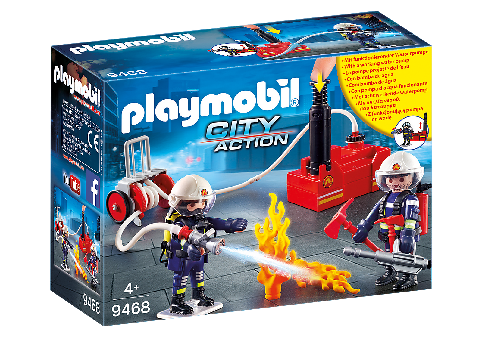 PLAYMOBIL CITY ACTION 9468 - FIREFIGHTERS WITH WATER PUMP - Toyworld Frankston