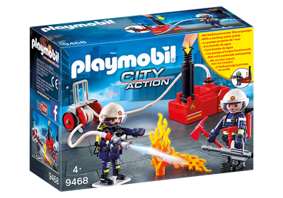 PLAYMOBIL CITY ACTION 9468 - FIREFIGHTERS WITH WATER PUMP - Toyworld Frankston