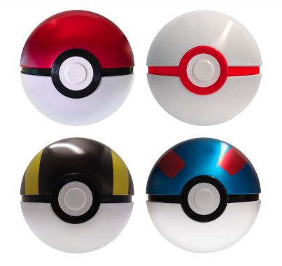 POKEMON TCG - POKEBALL TIN ASSORTMENT WITH TRADING CARDS AND STICKERS 3PC - Toyworld Frankston