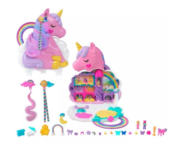 POLLY POCKET - RAINBOW UNICORN SALON - Toyworld Frankston