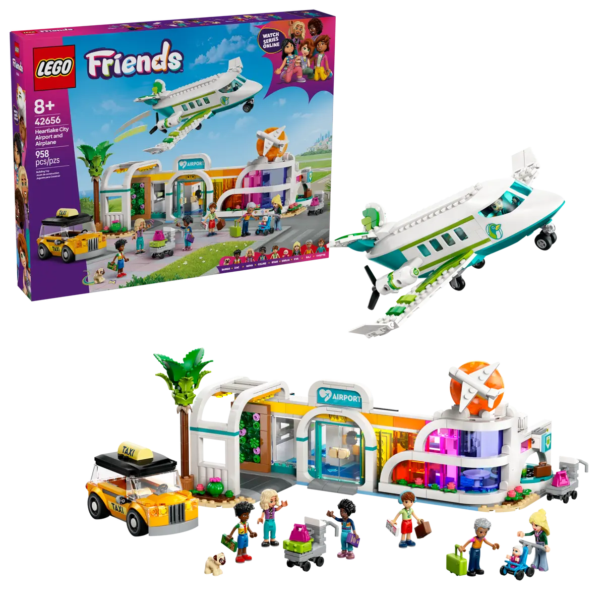 LEGO 42656 FRIENDS HEARTLAKE CITY AIRPORT AND AIRPLANE - Toyworld Frankston