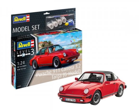 REVELL MODEL SET 1:24 PORSCHE 911 CARRERA  3.2 TARGA (G-MODEL) - Toyworld Frankston