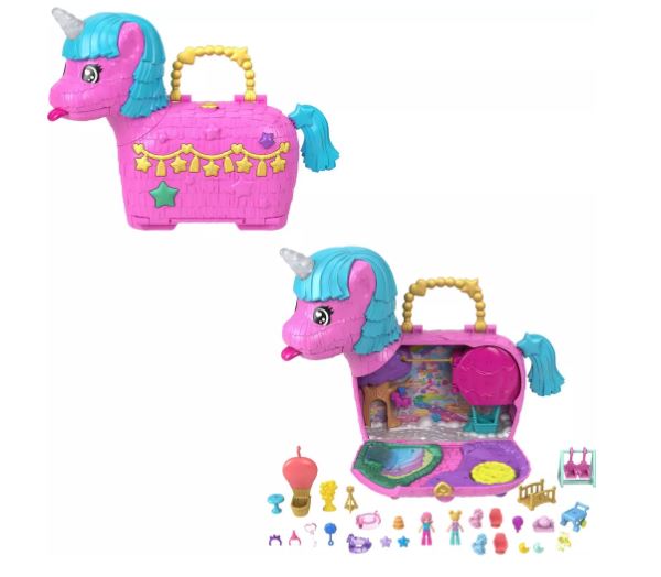 POLLY POCKET - UNICORN PARTYLAND COMPACT PLAYSET - Toyworld Frankston