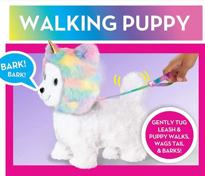 BARBIE PETS - WALKING PUPPY WITH UNICORN HAT - 10 PIECES - Toyworld Frankston