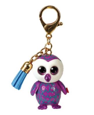 TY BEANIE BOO MINI CLIP MOONLIGHT - PURPLE OWL - Toyworld Frankston