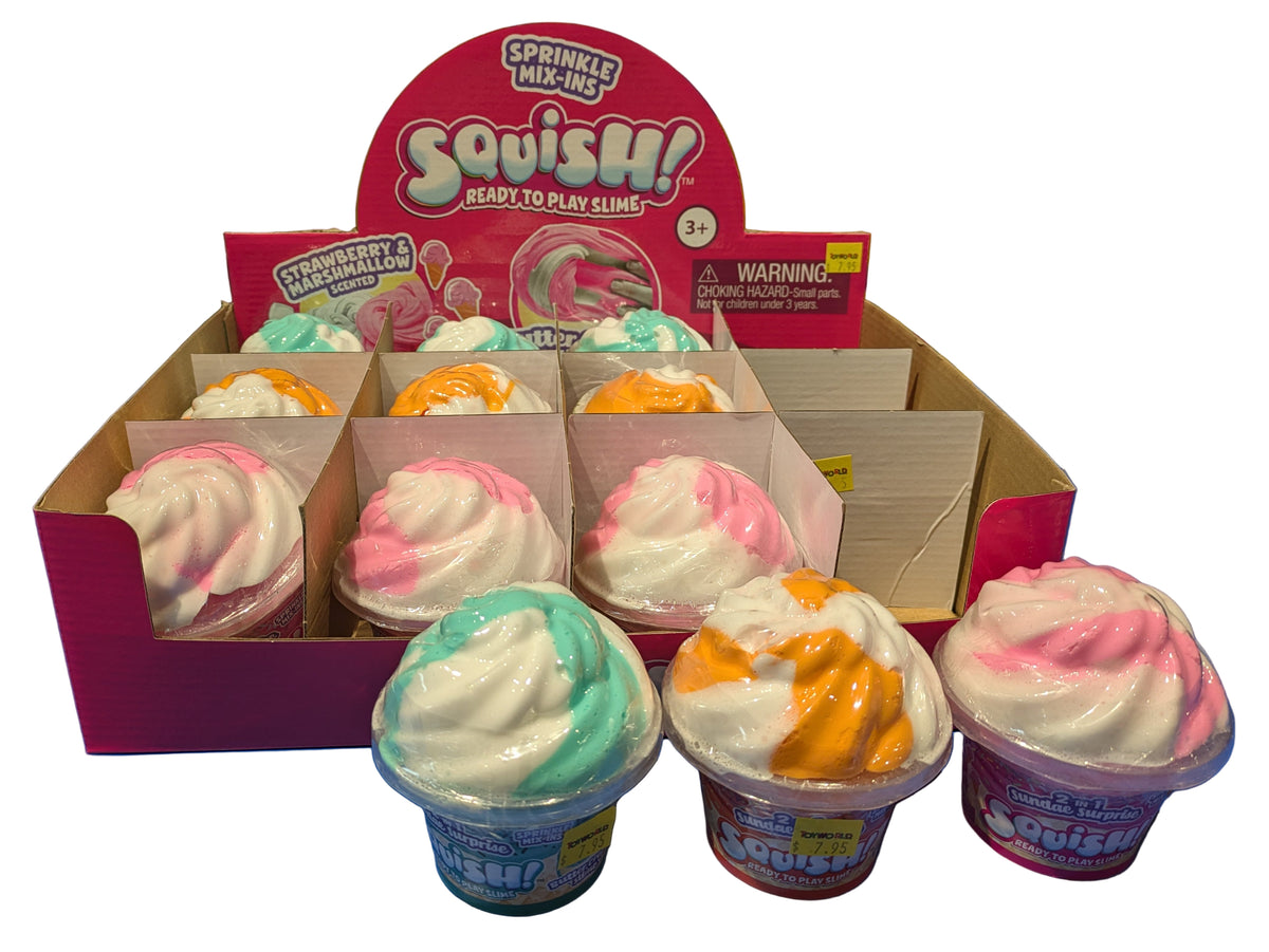 SQUISH 2 IN 1 SUNDAE SURPRISE - BUTTER CREME SLIME ASSORTMENT - Toyworld Frankston