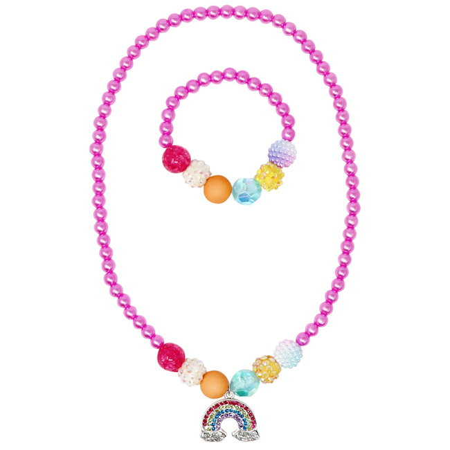 PINK POPPY - RAINBOW NECKLACE AND BRACELET SET - Toyworld Frankston