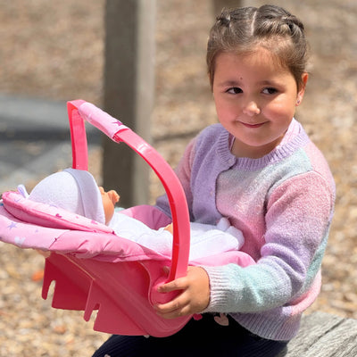 PLAYWORLD DOLL CAR SEAT CARRIER PINK - Toyworld Frankston
